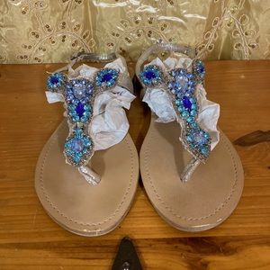 BCBGeneration Blue Rhinestone Sandals